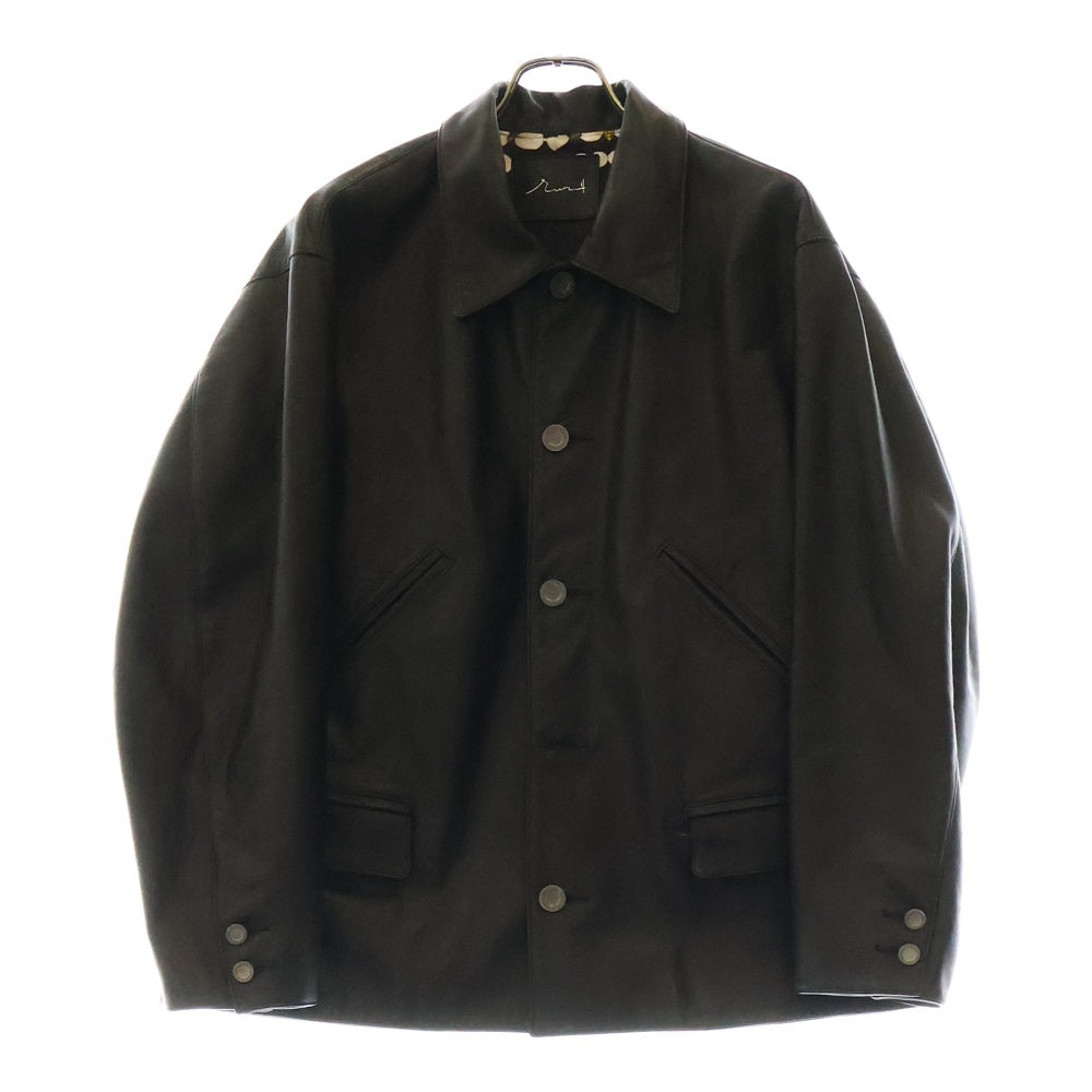 rin(リン) Car Coat R Leather Jacket カーコート カウレザージャケット ブラック