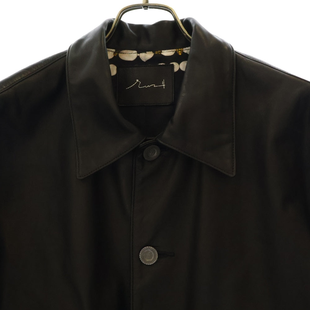 rin(リン) Car Coat R Leather Jacket カーコート カウレザージャケット ブラック