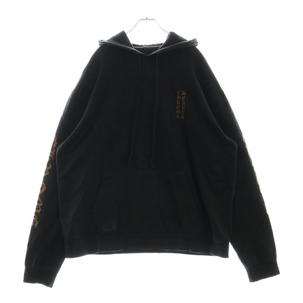 CHROME HEARTS(クロムハーツ) SWTSHRT PLVR アームロゴプリントプルオーバーパーカー ブラック/ブラウン