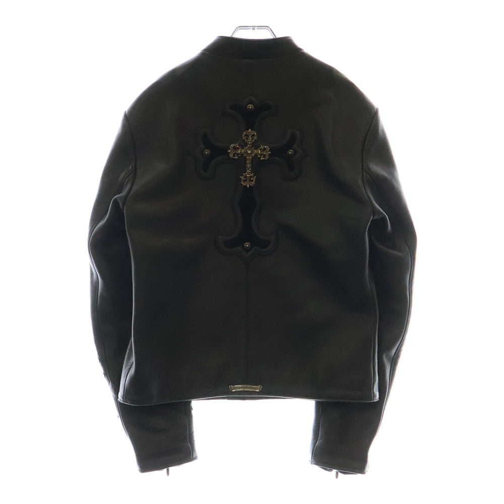 CHROME HEARTS(クロムハーツ) RACING2 レーシング2 フィリグリークロス クロスパッチカスタム ダガージップシングルライダースレザージャケット ブラック