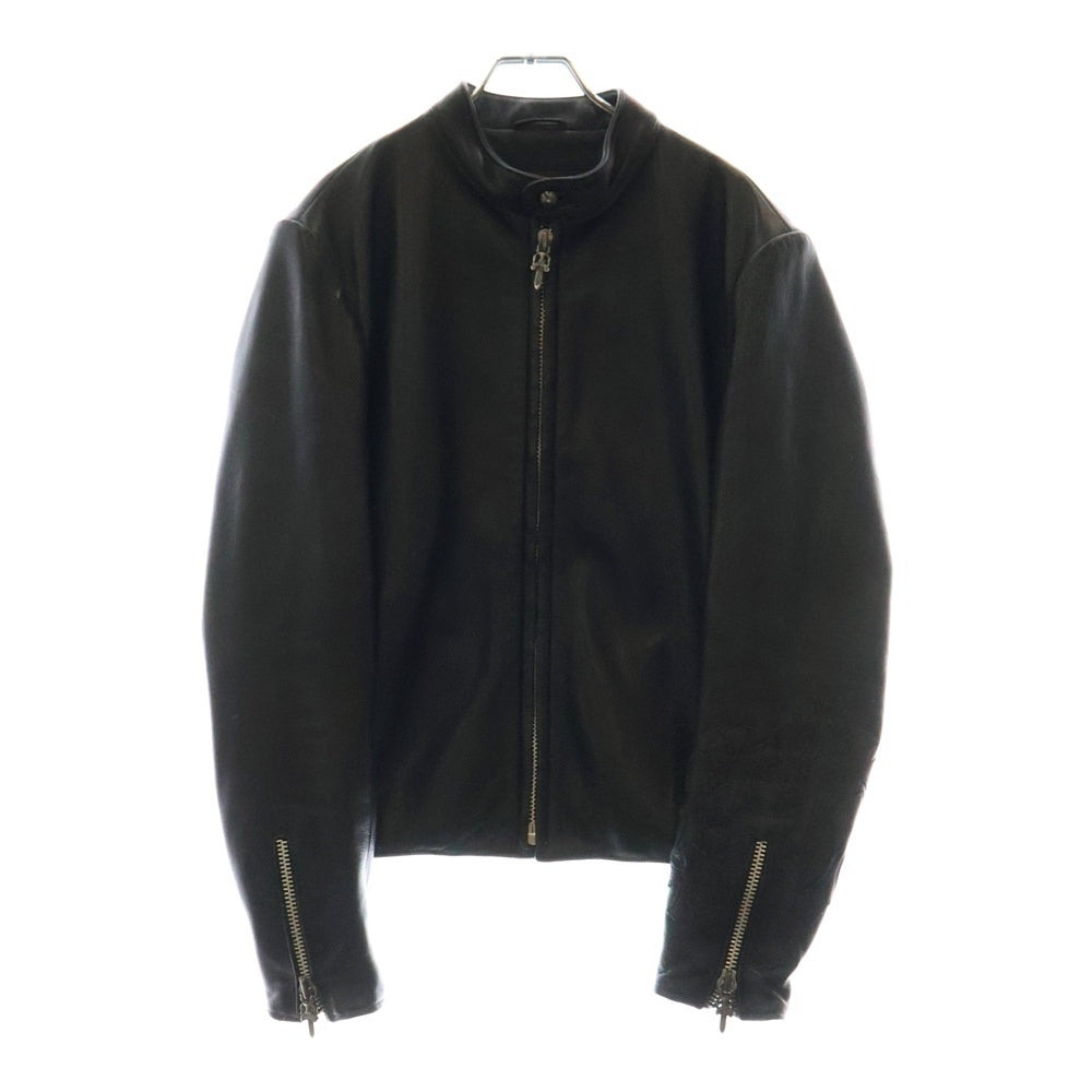 CHROME HEARTS(クロムハーツ) RACING2 レーシング2 フィリグリークロス クロスパッチカスタム ダガージップシングルライダースレザージャケット ブラック