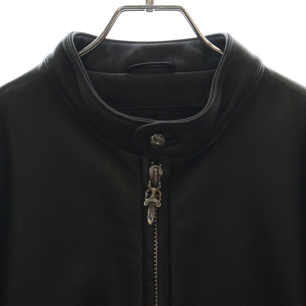 CHROME HEARTS(クロムハーツ) RACING2 レーシング2 フィリグリークロス クロスパッチカスタム ダガージップシングルライダースレザージャケット ブラック