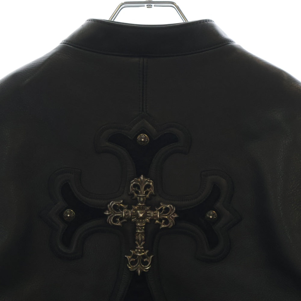 CHROME HEARTS(クロムハーツ) RACING2 レーシング2 フィリグリークロス クロスパッチカスタム ダガージップシングルライダースレザージャケット ブラック