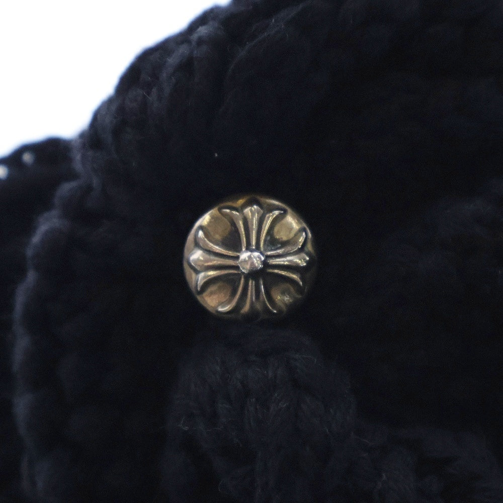 CHROME HEARTS(クロムハーツ) クロスパッチ カシミアニットキャップビーニー 帽子 ブラック