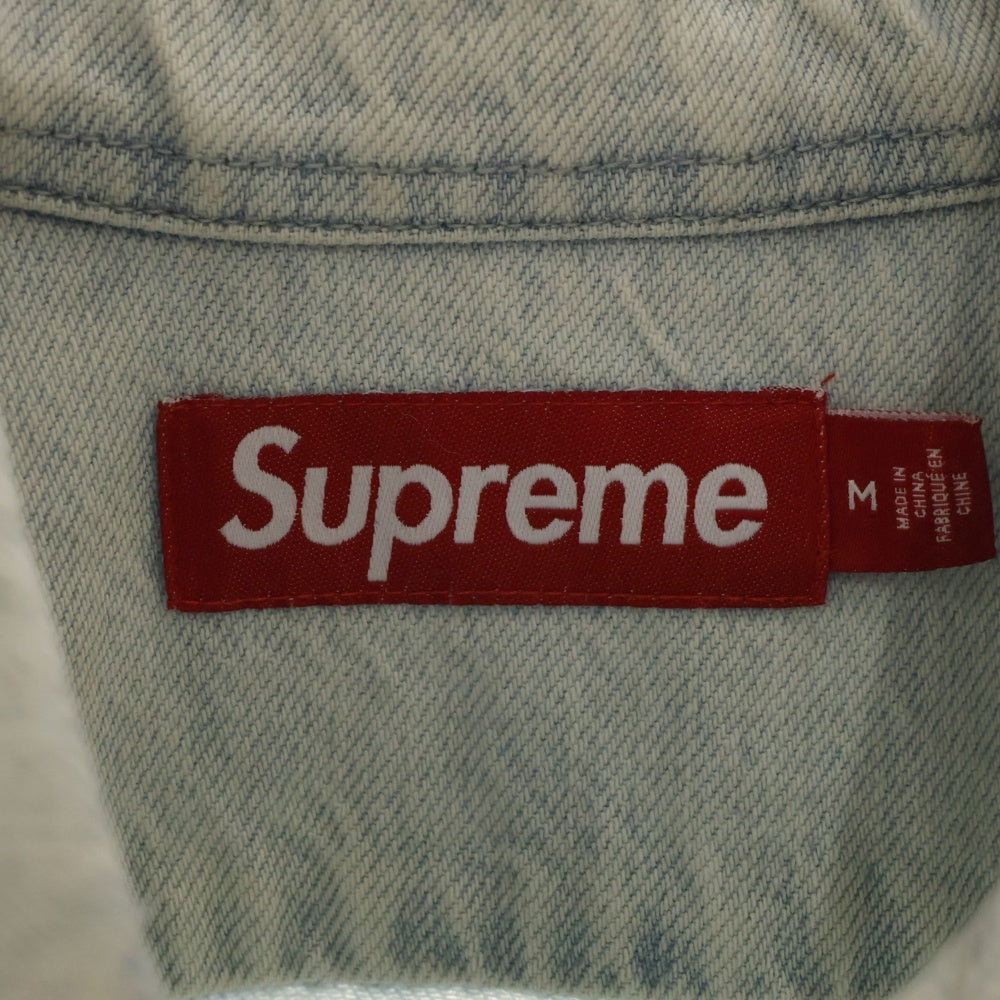 SUPREME(シュプリーム) 24SS Small Box Shirt Washed Denim スモールボックス ウォッシュド ボタンダウンデニム長袖シャツ インディゴ