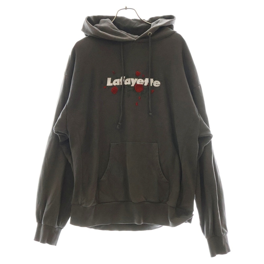 Lafayette(ラファイエット) ROSE LOGO US COTTON PIGMENT DYED HOODIE ローズロゴピグメントダイド プルオーバーフーディーパーカー LE230501 グレー