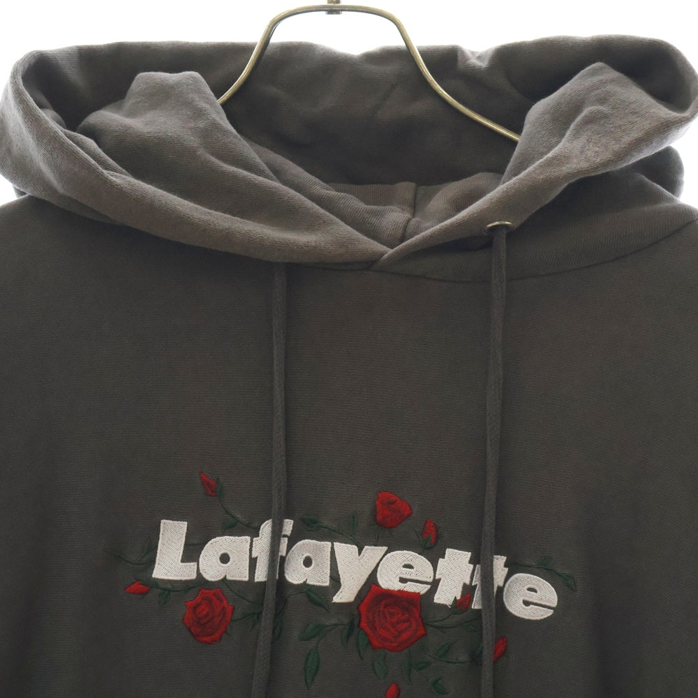 Lafayette(ラファイエット) ROSE LOGO US COTTON PIGMENT DYED HOODIE ローズロゴピグメントダイド プルオーバーフーディーパーカー LE230501 グレー