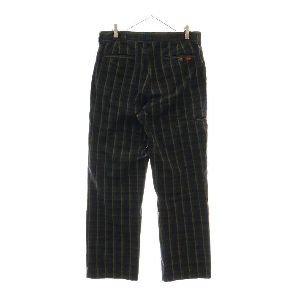 SUPREME(シュプリーム) 23SS Work Pant Navy Plaid チェック柄ワークパンツ ネイビー/グリーン