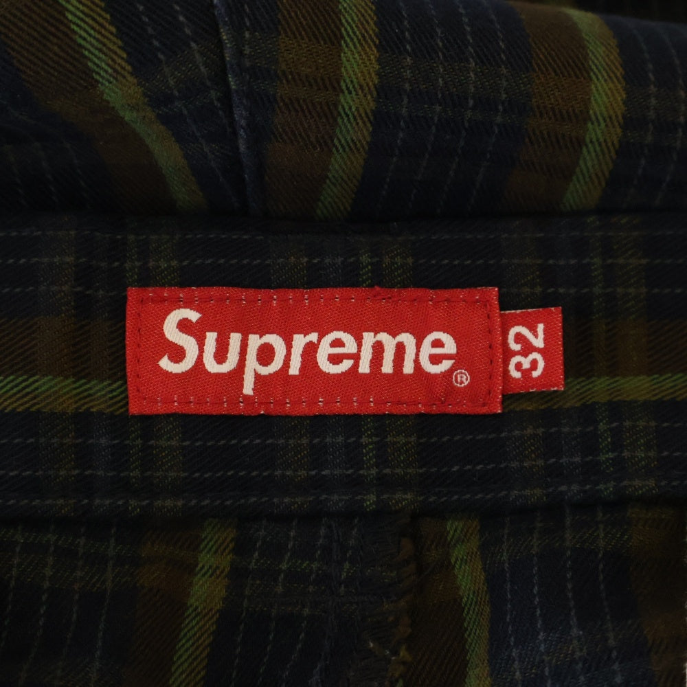 SUPREME(シュプリーム) 23SS Work Pant Navy Plaid チェック柄ワークパンツ ネイビー/グリーン