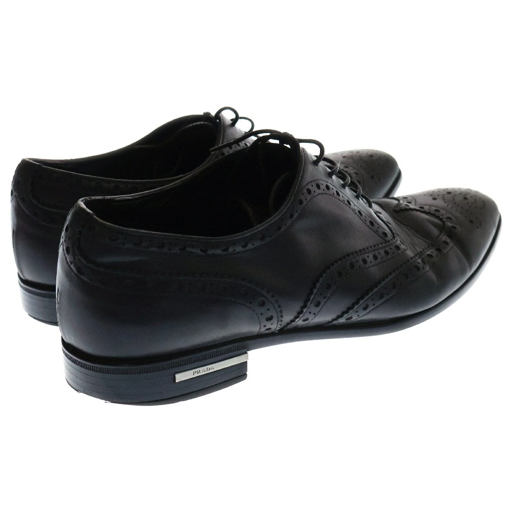 PRADA(プラダ) ウィングチップ フルブローグ レースアップレザードレスシューズ 2EC121 ブラック