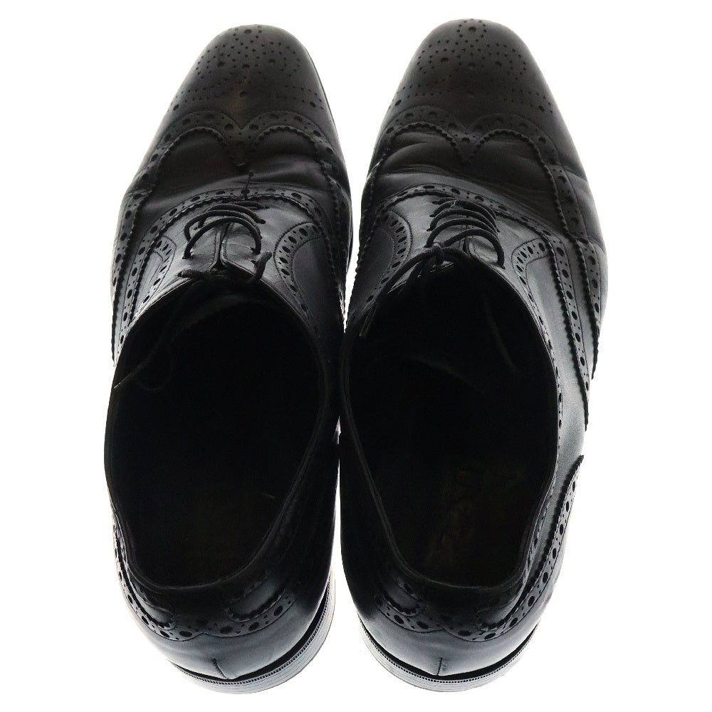 PRADA(プラダ) ウィングチップ フルブローグ レースアップレザードレスシューズ 2EC121 ブラック
