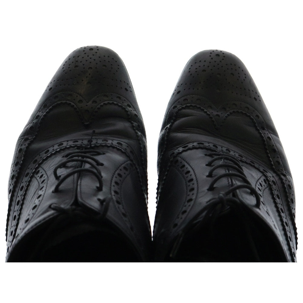 PRADA(プラダ) ウィングチップ フルブローグ レースアップレザードレスシューズ 2EC121 ブラック