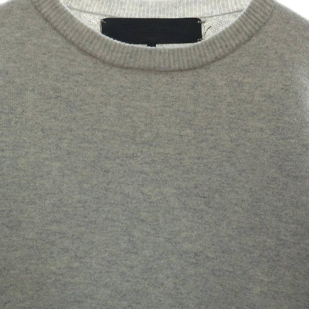 CHROME HEARTS(クロムハーツ) Y NOT ARM LOGO EMBROIDERY CASHMERE CREW SWEATER ワイノット アームロゴ刺繍カシミアクルーネックニットセーター グレー
