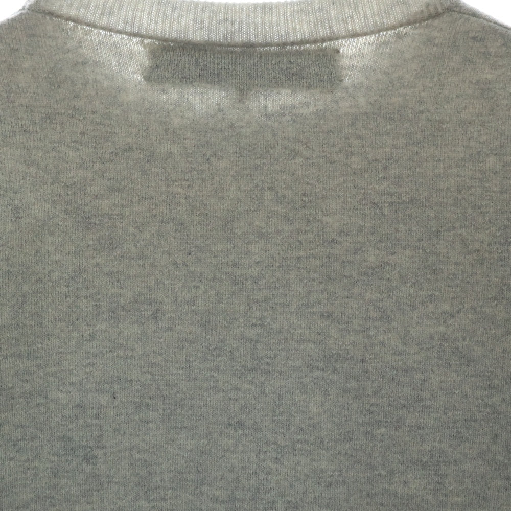 CHROME HEARTS(クロムハーツ) Y NOT ARM LOGO EMBROIDERY CASHMERE CREW SWEATER ワイノット アームロゴ刺繍カシミアクルーネックニットセーター グレー