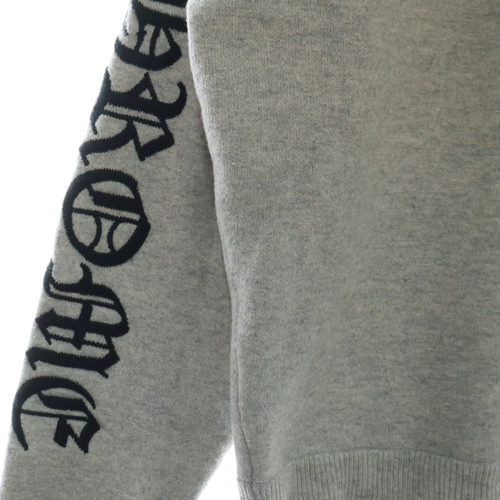 CHROME HEARTS(クロムハーツ) Y NOT ARM LOGO EMBROIDERY CASHMERE CREW SWEATER ワイノット アームロゴ刺繍カシミアクルーネックニットセーター グレー