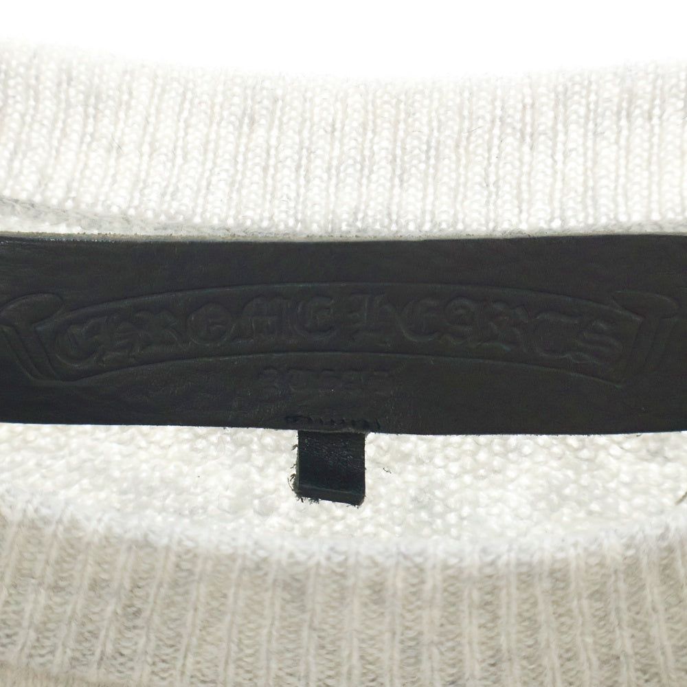 CHROME HEARTS(クロムハーツ) Y NOT ARM LOGO EMBROIDERY CASHMERE CREW SWEATER ワイノット アームロゴ刺繍カシミアクルーネックニットセーター グレー