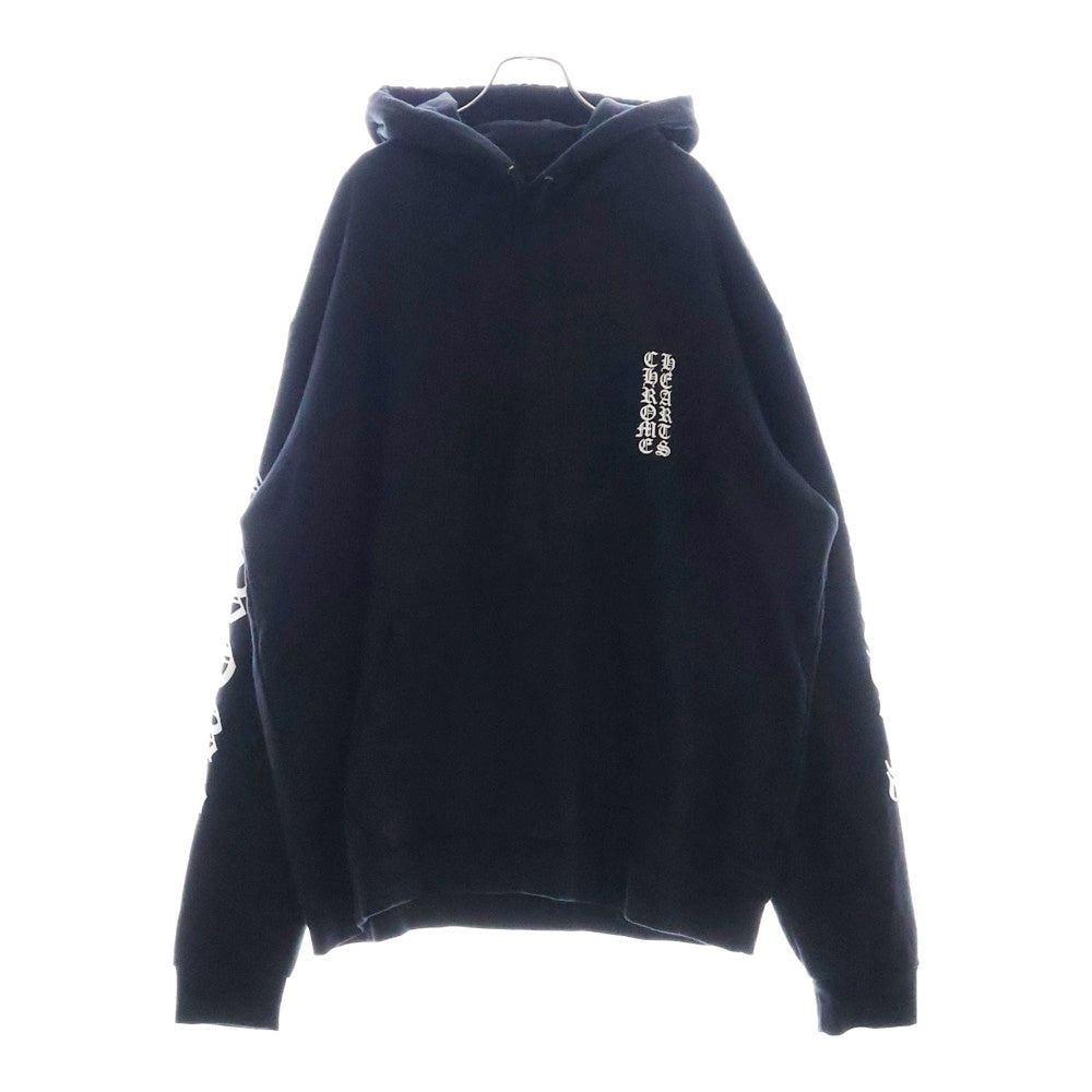 CHROME HEARTS(クロムハーツ) SWTSHRT PLVR アームロゴプリントプルオーバーフーディーパーカー ブラック