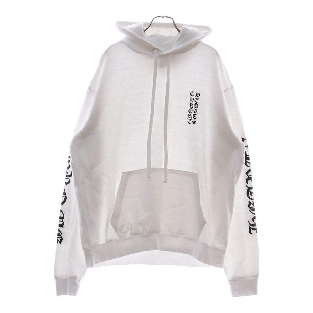 CHROME HEARTS(クロムハーツ) SWTSHRT PLVR アームロゴプリントプルオーバーフーディーパーカー ホワイト