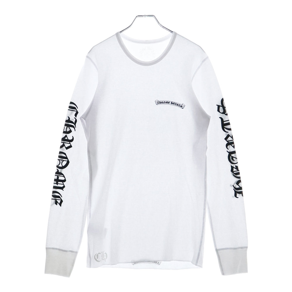CHROME HEARTS(クロムハーツ) 25SS Thermal L/S スクロールラベル アームロゴプリントサーマル長袖Tシャツ カットソー ホワイト