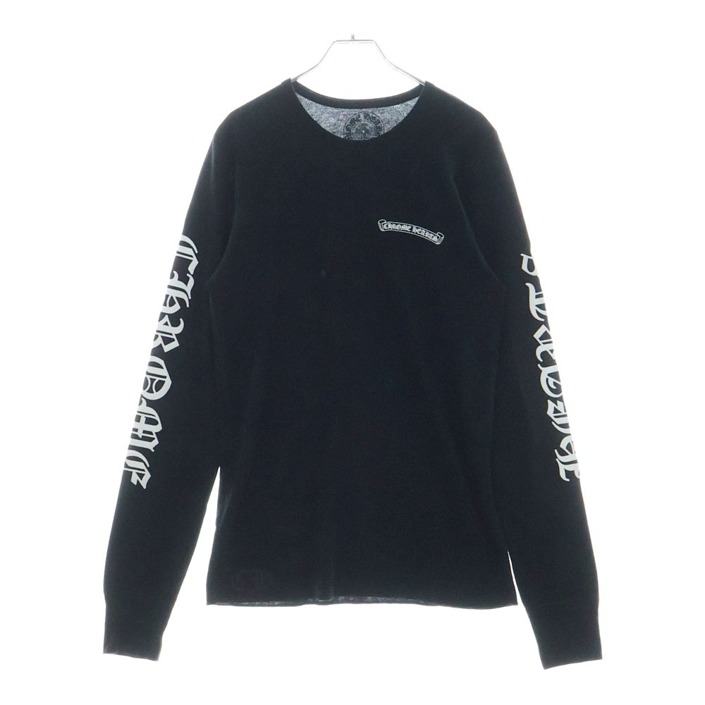 CHROME HEARTS(クロムハーツ) 25SS Thermal L/S スクロールラベル アームロゴプリントサーマル長袖Tシャツ カットソー ブラック