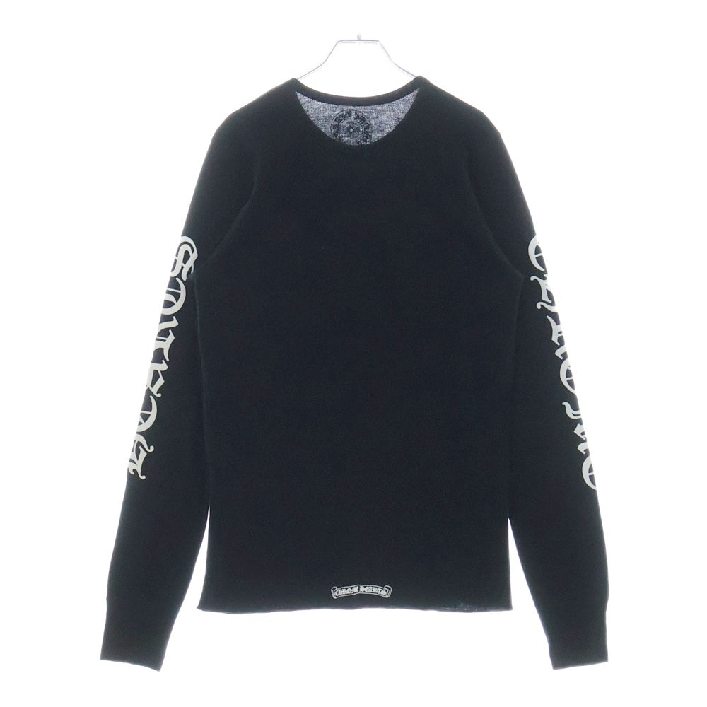 CHROME HEARTS(クロムハーツ) 25SS Thermal L/S スクロールラベル アームロゴプリントサーマル長袖Tシャツ カットソー ブラック