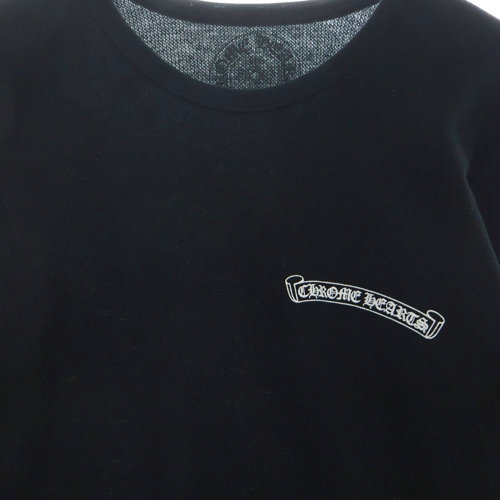 CHROME HEARTS(クロムハーツ) 25SS Thermal L/S スクロールラベル アームロゴプリントサーマル長袖Tシャツ カットソー ブラック