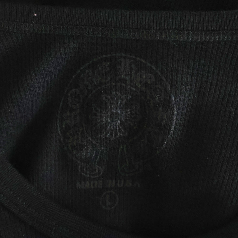 CHROME HEARTS(クロムハーツ) 25SS Thermal L/S スクロールラベル アームロゴプリントサーマル長袖Tシャツ カットソー ブラック