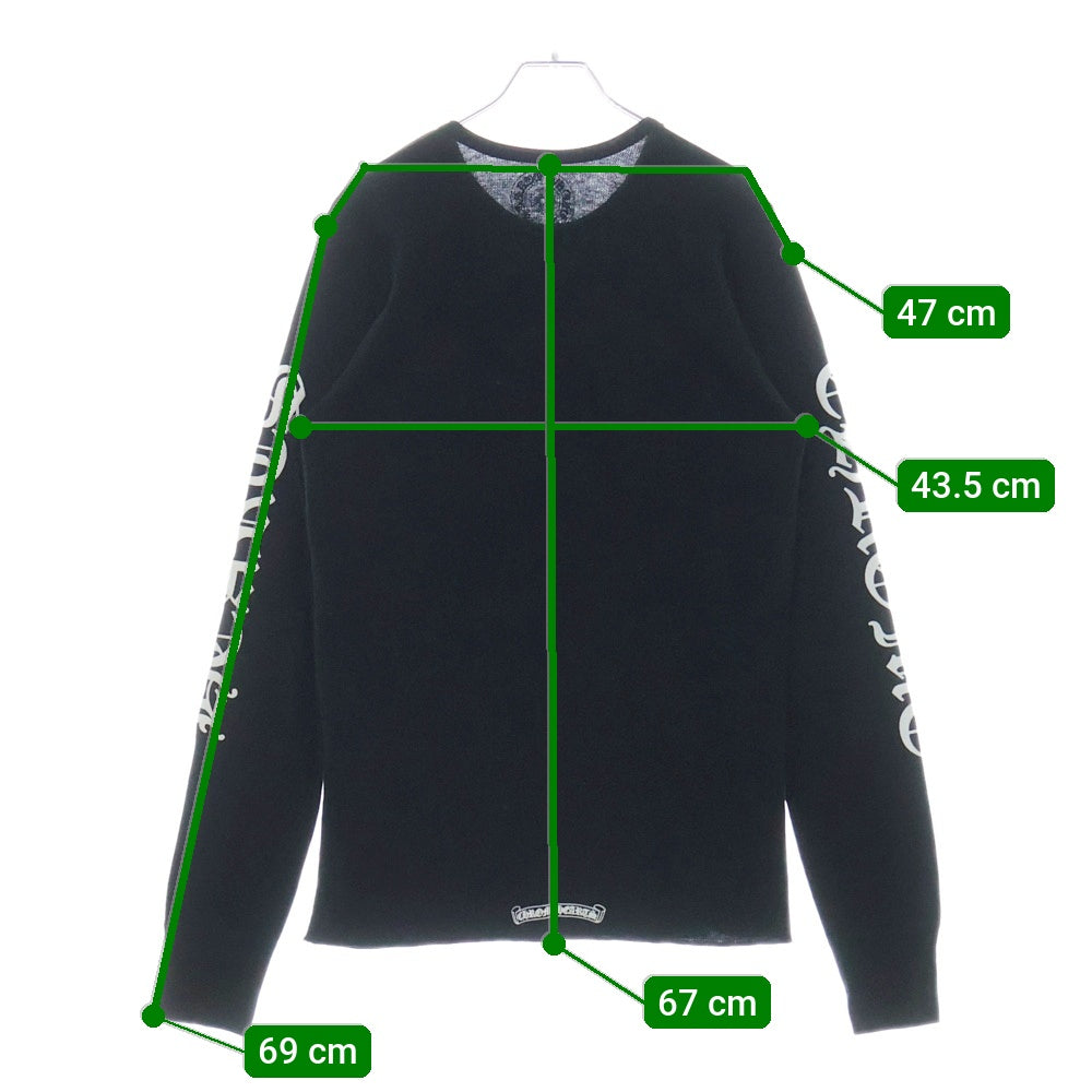 CHROME HEARTS(クロムハーツ) 25SS Thermal L/S スクロールラベル アームロゴプリントサーマル長袖Tシャツ カットソー ブラック