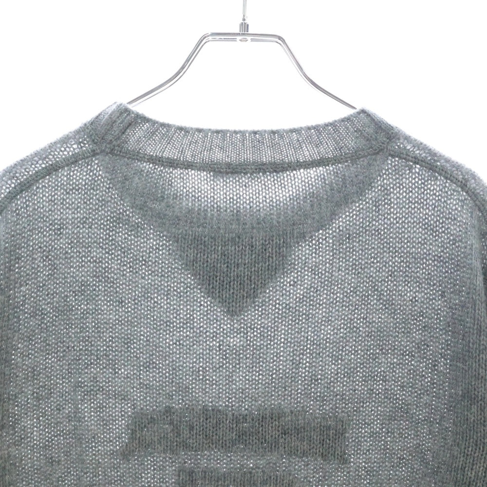 PRADA(プラダ) 22AW Wool and Cashmere Sweater ロゴジャガード ウール×カシミヤ ニットセーター UMB223 S211 1YMW グレー