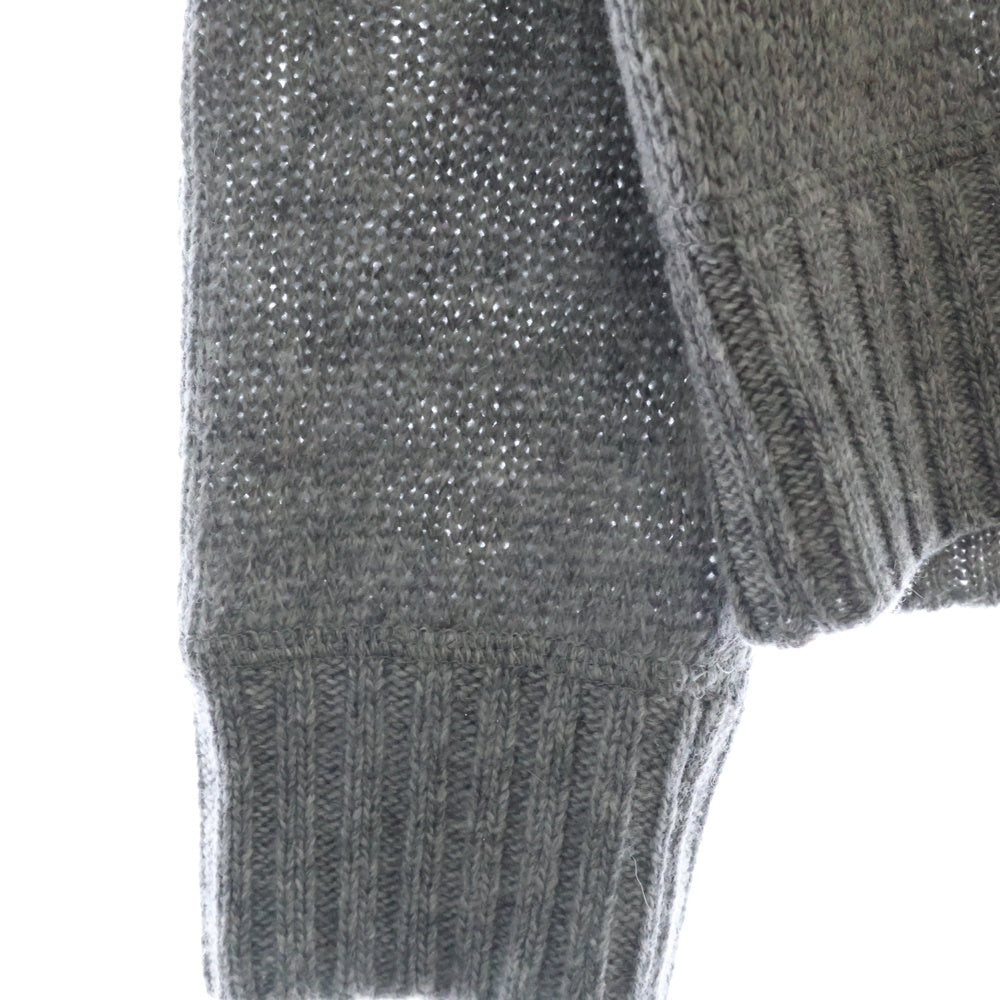 PRADA(プラダ) 22AW Wool and Cashmere Sweater ロゴジャガード ウール×カシミヤ ニットセーター UMB223 S211 1YMW グレー