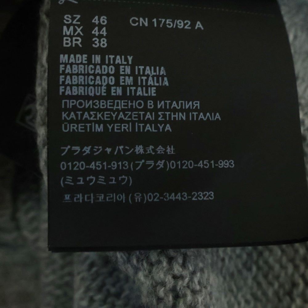 PRADA(プラダ) 22AW Wool and Cashmere Sweater ロゴジャガード ウール×カシミヤ ニットセーター UMB223 S211 1YMW グレー
