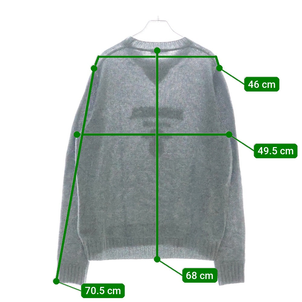 PRADA(プラダ) 22AW Wool and Cashmere Sweater ロゴジャガード ウール×カシミヤ ニットセーター UMB223 S211 1YMW グレー