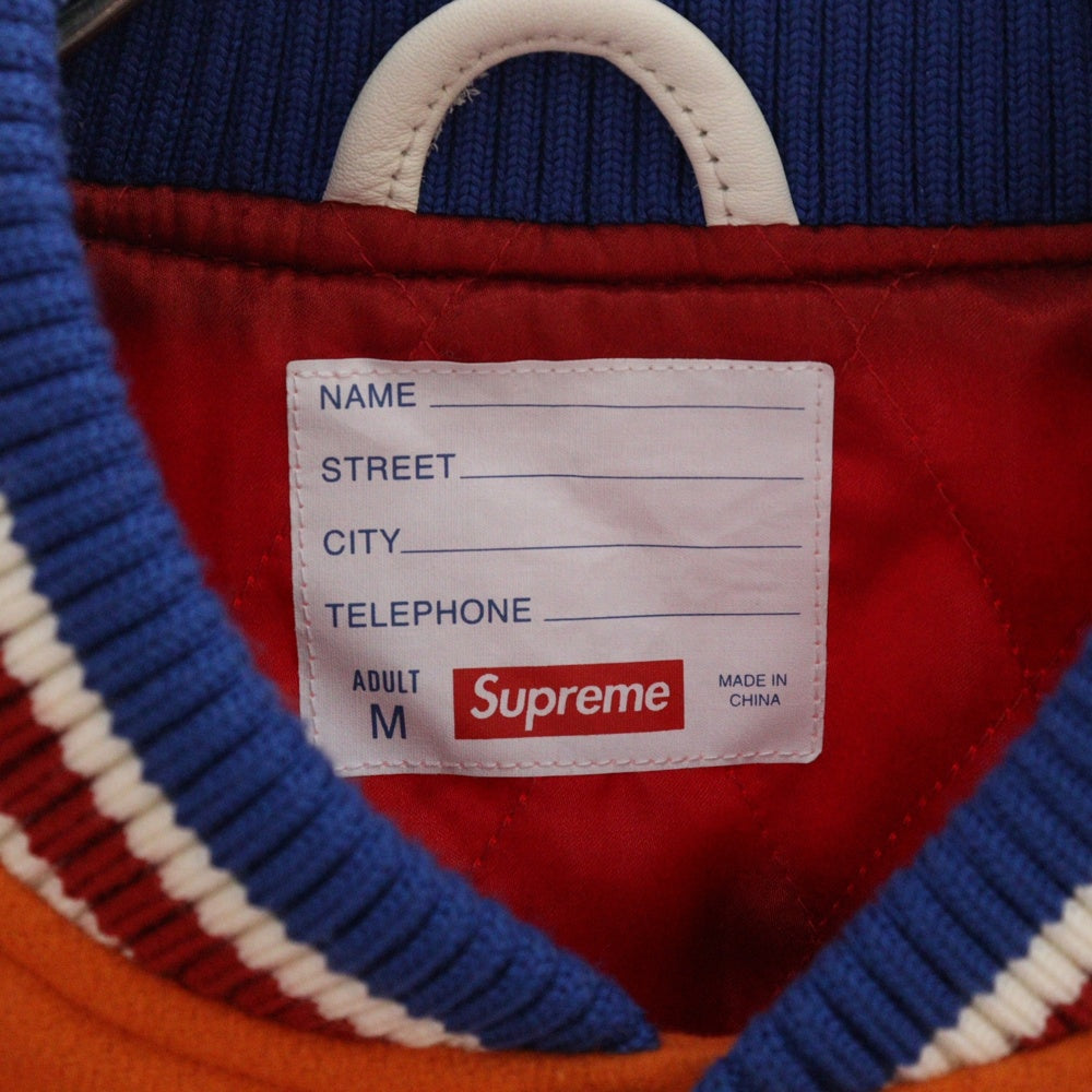 SUPREME(シュプリーム) 23AW Tiger Varsity Jacket タイガーバーシティージャケット スタジャン オレンジ