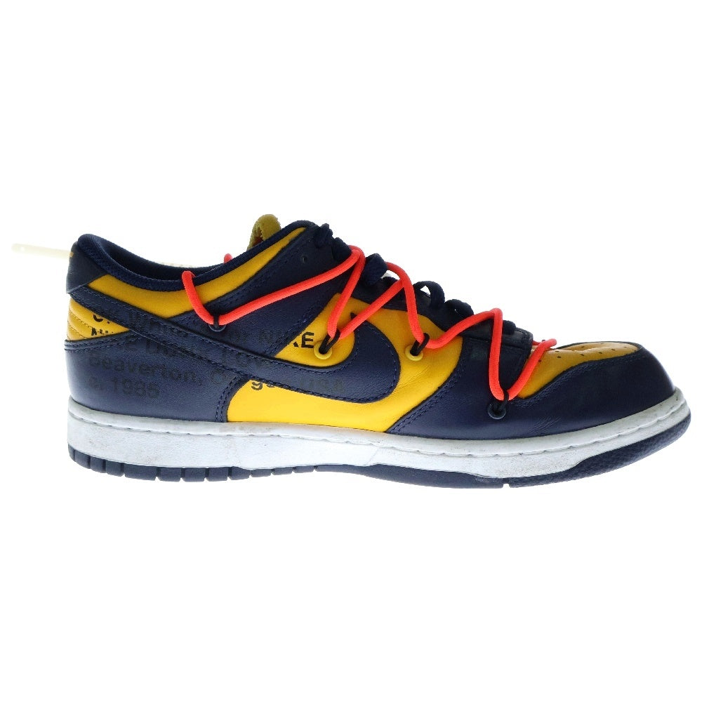 NIKE(ナイキ) ×OFF-WHITE DUNK LOW LTHR University Gold/Midnight Navy CT0856-700 オフホワイト ダンク ローカットスニーカー イエロー/ネイビー US9/27.0cm