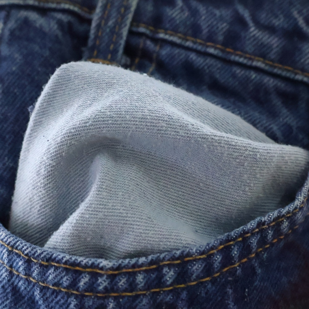 CHROME HEARTS(クロムハーツ) ×LEVI'S STENCIL DENIM リーバイス ステンシル ペイント加工クロスパッチ付きデニムパンツ インディゴ/ブルー/レッド