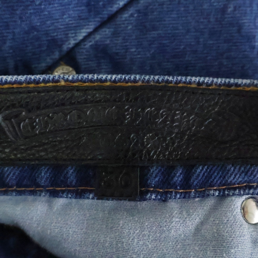 CHROME HEARTS(クロムハーツ) ×LEVI'S STENCIL DENIM リーバイス ステンシル ペイント加工クロスパッチ付きデニムパンツ インディゴ/ブルー/レッド