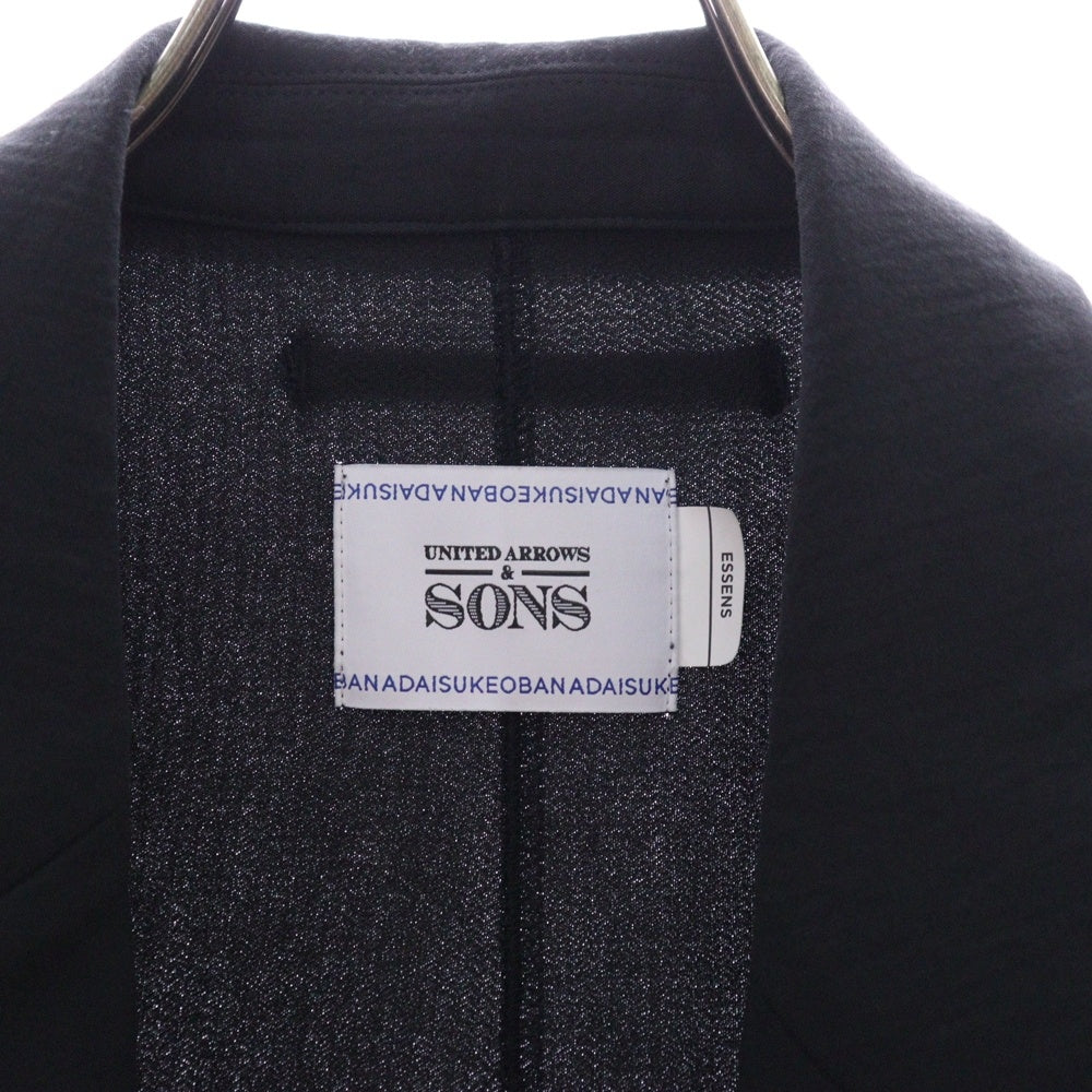 UNITED ARROWS(ユナイテッドアローズ) 24SS by DAISUKE OBANA ESSENS/I D/S JACKET オバナダイスケ ボタンレス テーラードジャケット ブラック 5522-299-0310