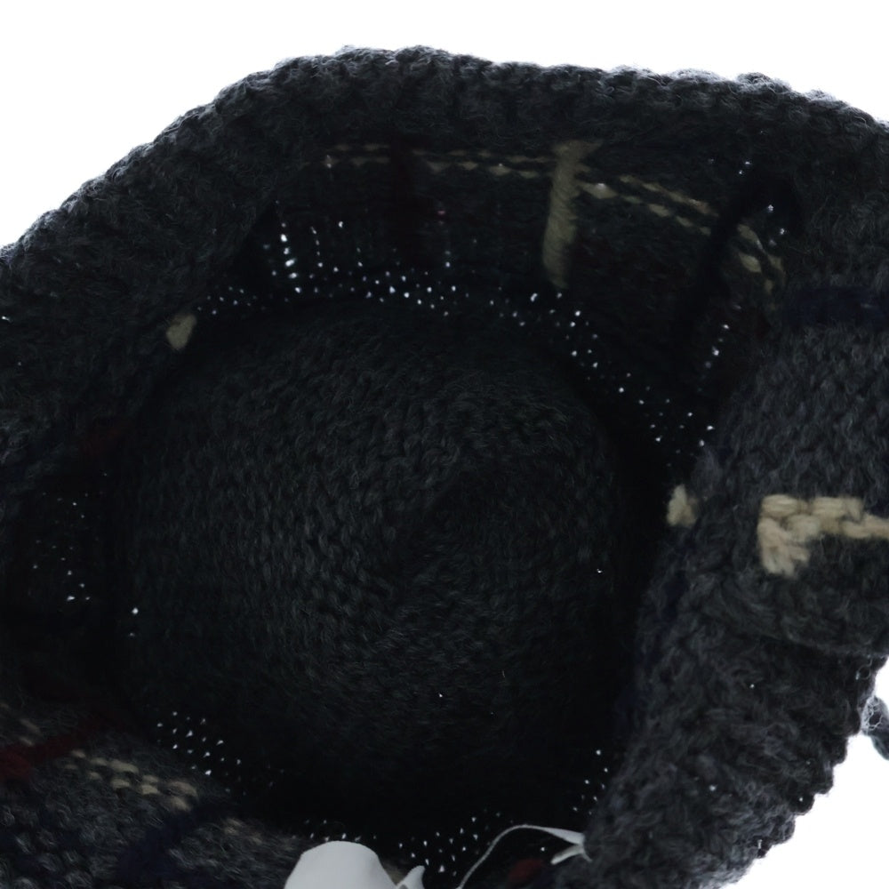 DIASPORA(ディアスポラ) Ear Flap Pom Pom Beanie イヤーフラップ ポムポム ニットビーニー 帽子 グレー