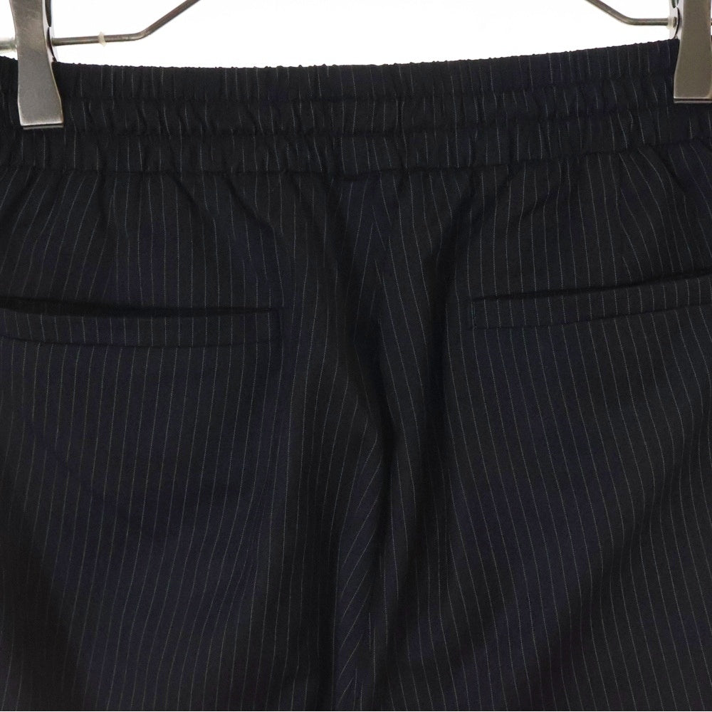MIDIUMISOLID(ミディウミソリッド) ストライプ クロップドパンツ ブラック