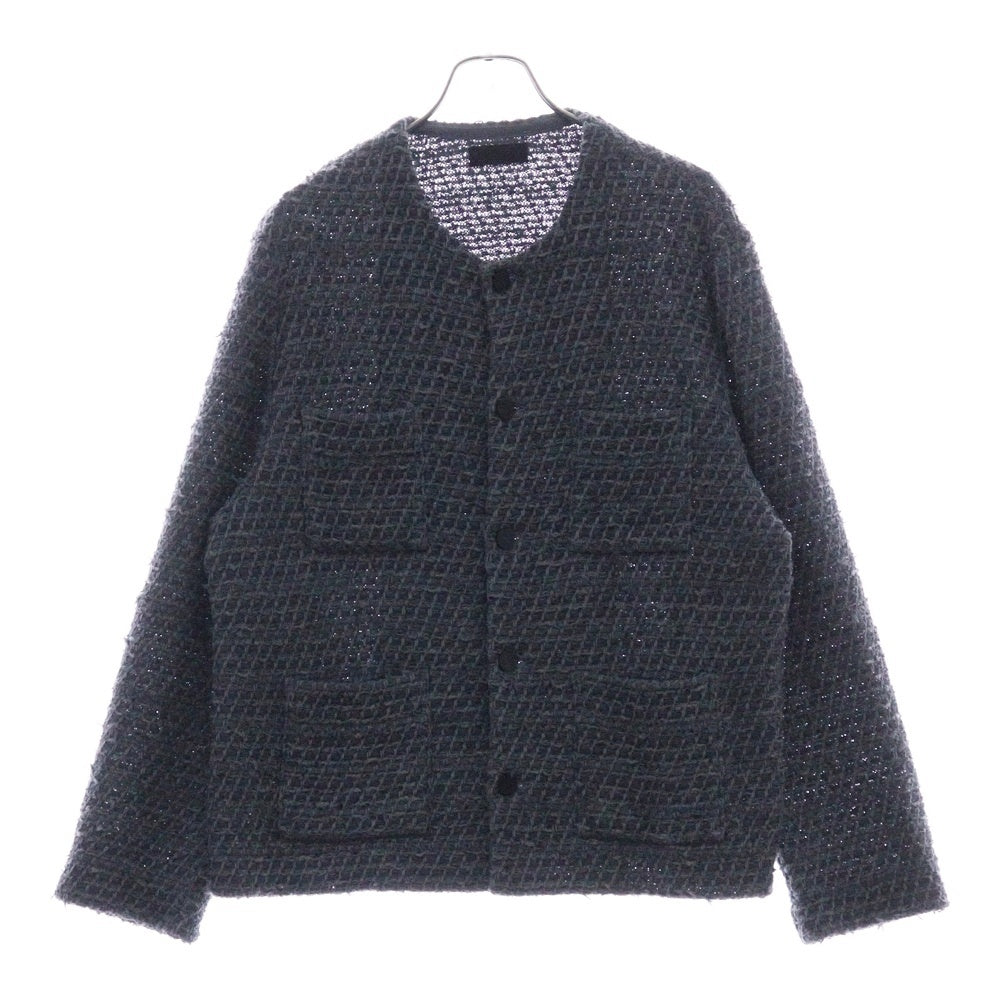 COOHEM(コーヘン) 24AW BASIC TWEED NO-COLLAR JACKET 4ポケット ベーシック ツイード ノーカラージャケット グレー 13-244-014