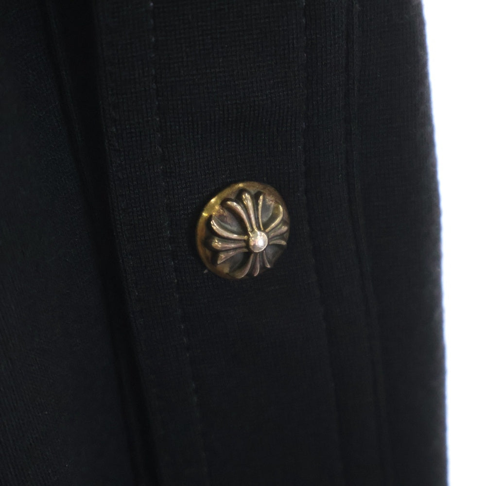 CHROME HEARTS(クロムハーツ) TRACK PANTS サイドロゴクロスボールスナップボタン レザー切替トラックショーツ ハーフパンツ ブラック