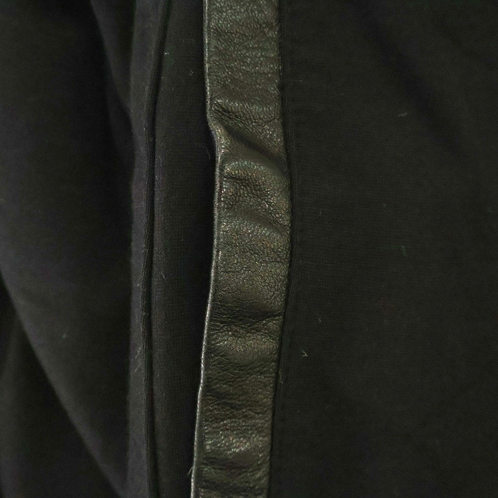CHROME HEARTS(クロムハーツ) TRACK PANTS サイドロゴクロスボールスナップボタン レザー切替トラックショーツ ハーフパンツ ブラック