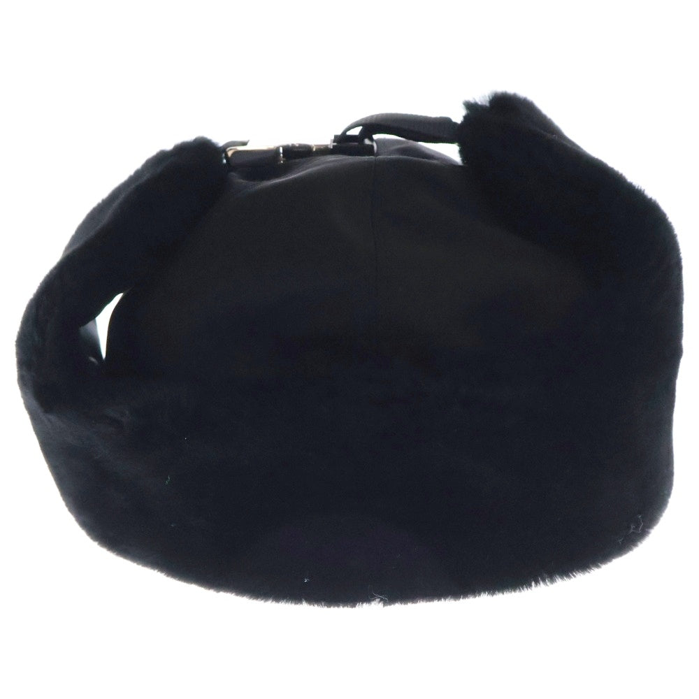 PRADA(プラダ) Re-Nylon トライアングルプレートロゴ シアリングハット キャップ 帽子 2HC331 K4D ブラック