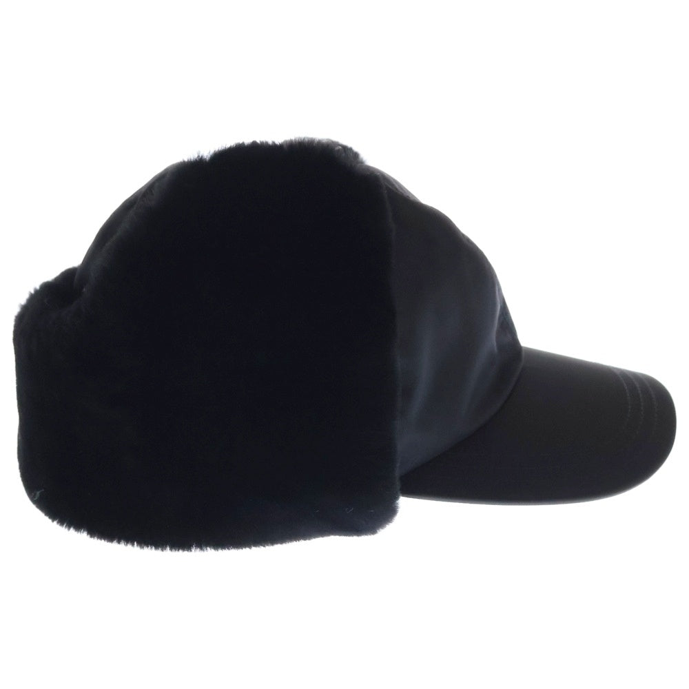 PRADA(プラダ) Re-Nylon トライアングルプレートロゴ シアリングハット キャップ 帽子 2HC331 K4D ブラック