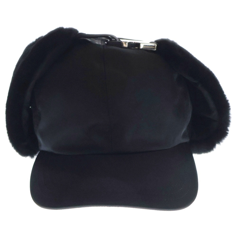 PRADA(プラダ) Re-Nylon トライアングルプレートロゴ シアリングハット キャップ 帽子 2HC331 K4D ブラック