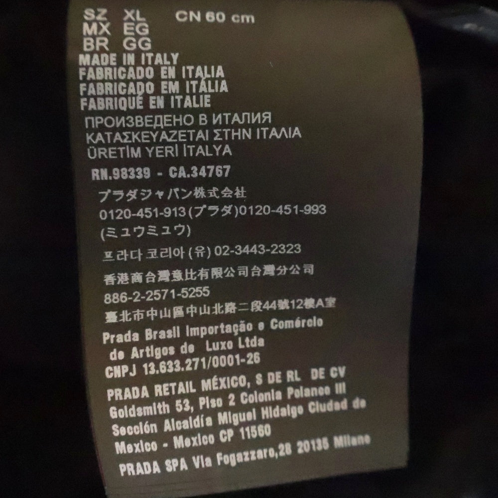 PRADA(プラダ) Re-Nylon トライアングルプレートロゴ シアリングハット キャップ 帽子 2HC331 K4D ブラック