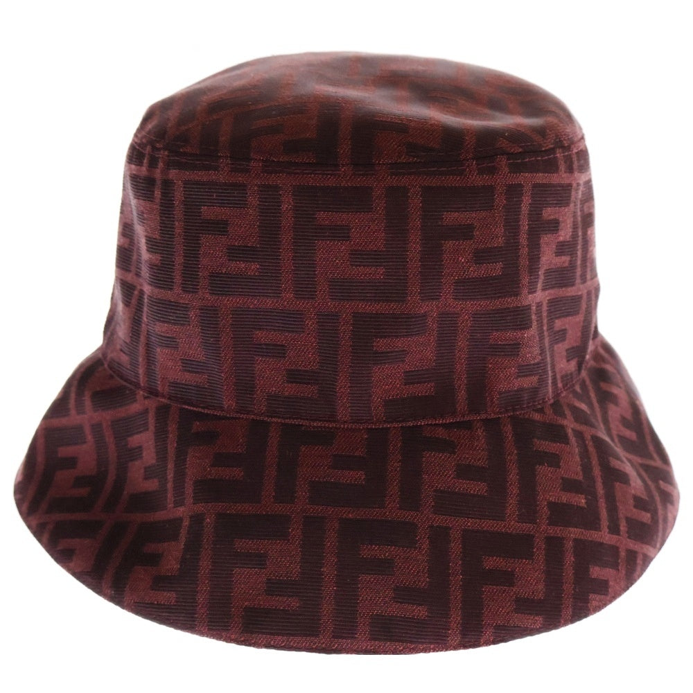 FENDI(フェンディ) FFズッカ柄 総柄バケットハット 帽子 FXQ801 A61W レッド