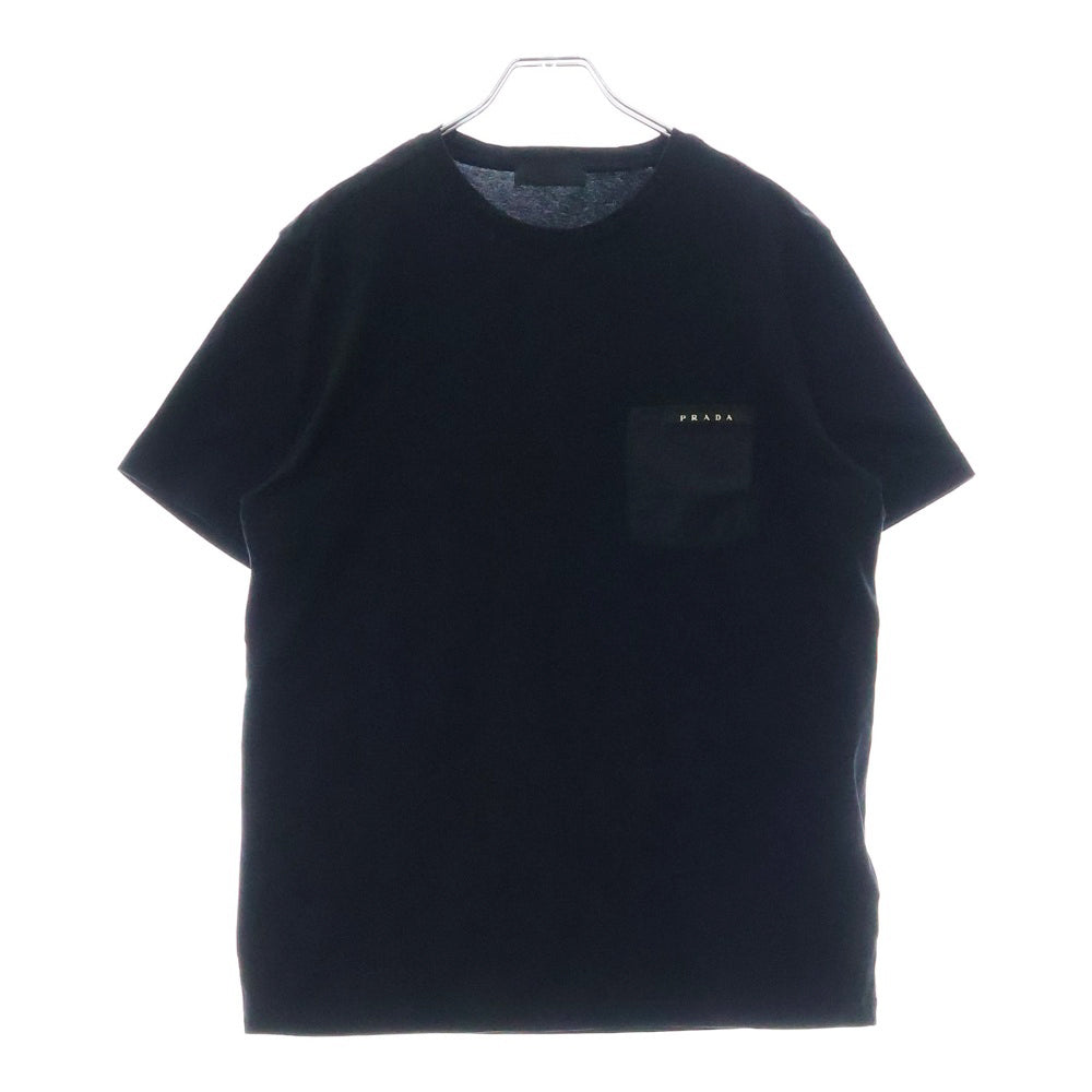PRADA(プラダ) ロゴナイロン切り替えポケット半袖Tシャツ SJN250 R192 ブラック