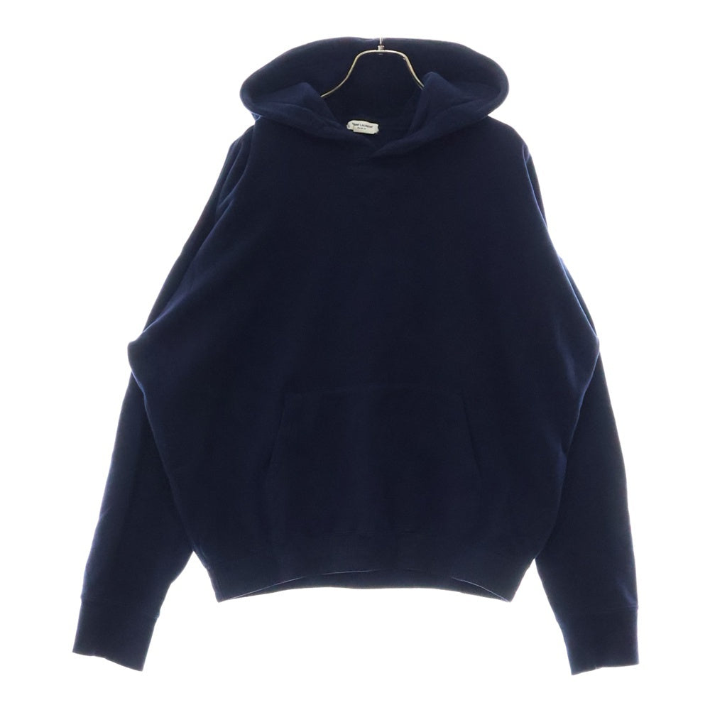 SAINT LAURENT PARIS(サンローランパリ) 24SS Hoodie Marine エンブロイダリーロゴプルオーバーフーディーパーカー 773358 Y36SW ネイビー