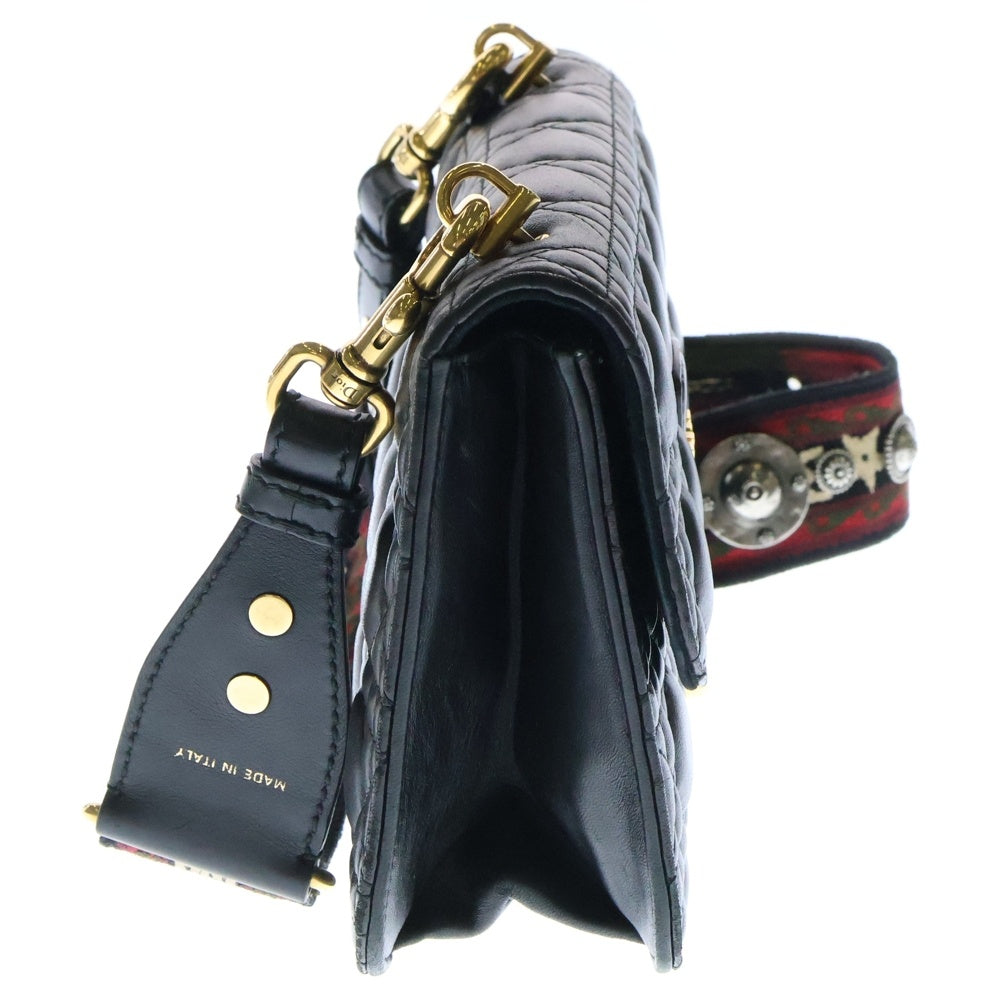 Christian Dior(クリスチャンディオール) ADDICT アディクト レザーショルダーバッグ ブラック レディース